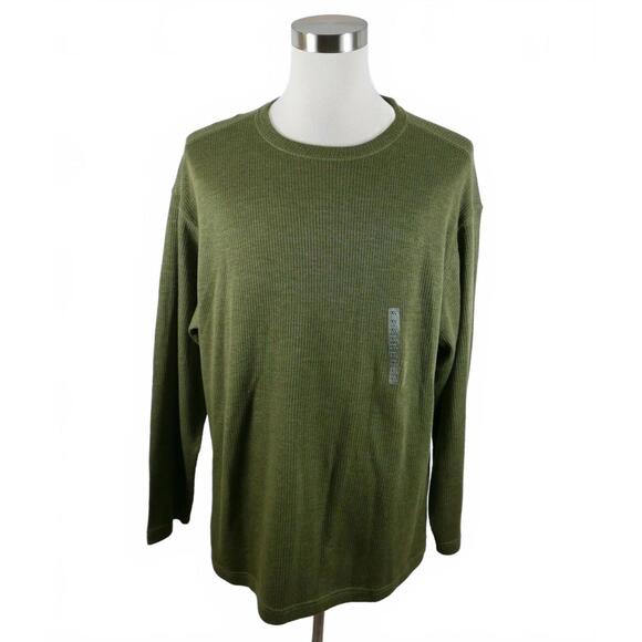 NEW John Ashford Adventure Mens Crewneck Army Green Sweater XL - Picture 1 of 11
